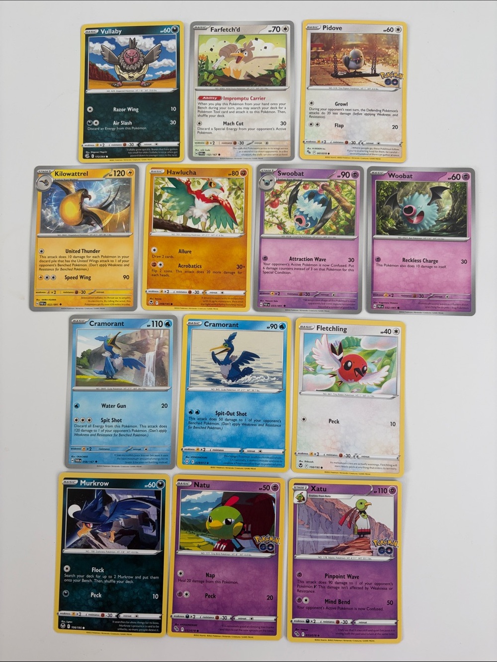 🕊️ Flying Pokémon Card Lot | Cramorant Kilowattrel Hawlucha Murkrow ✨5/$25✨